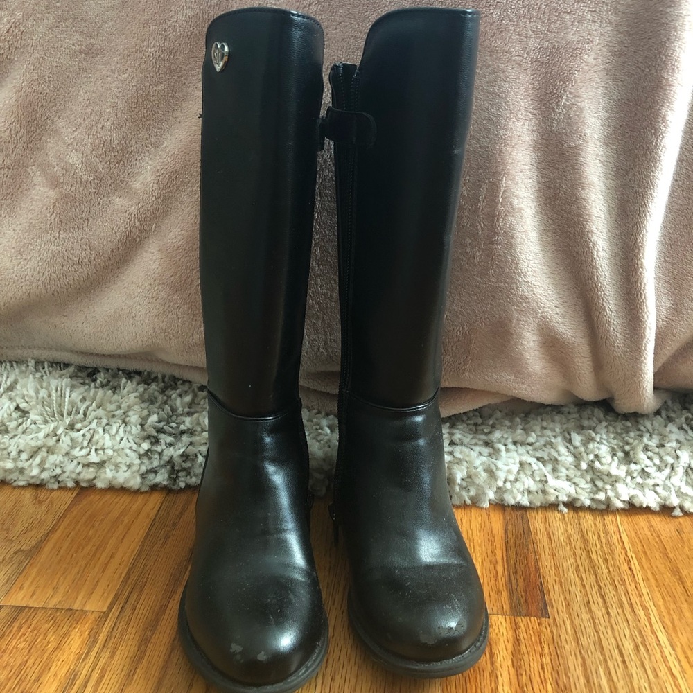 Black toddler knee boots
